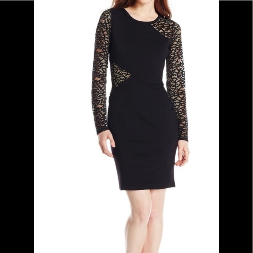 Bcbgmaxazria black lace dress.